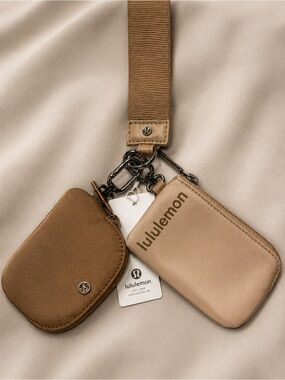 lululemon athletica Dual Pouch Keychain — Tan & Brown
